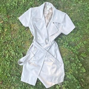Boulevard de Paris Dress Sz 10 Short‎ Sleeve Belted Trench Vtg Business Casual